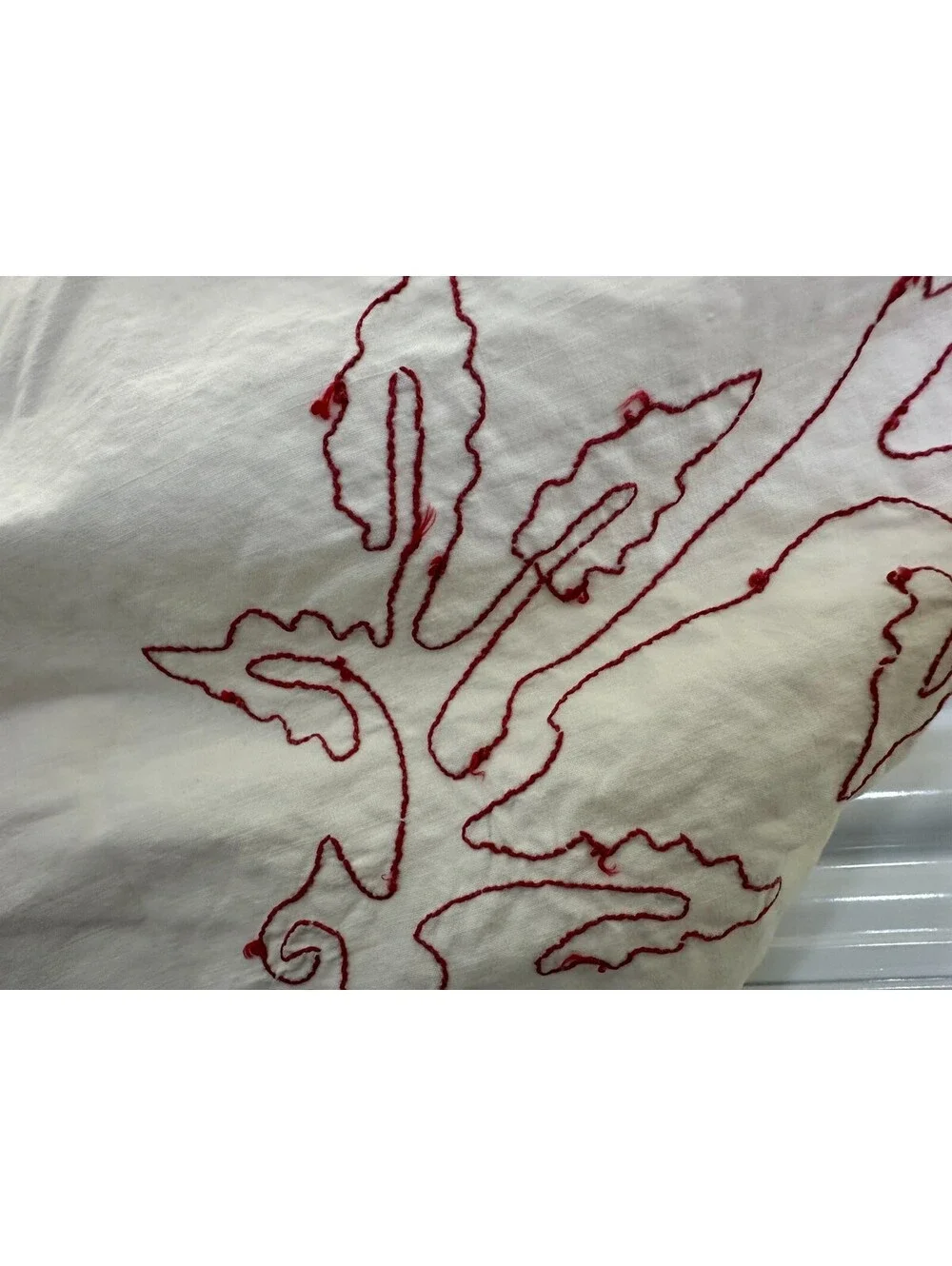 Vintage redwork Card Table Tablecloth Bird Decorative Wall Hanging Embroidered